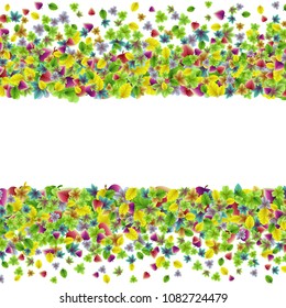 Vector colorful botanical garden fresh leaves background design element