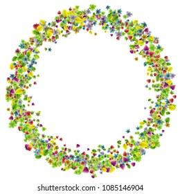 Vector colorful botanical garden fresh leaves background design element