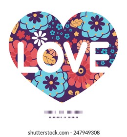 Vector colorful bouquet flowers love text frame pattern invitation greeting card template