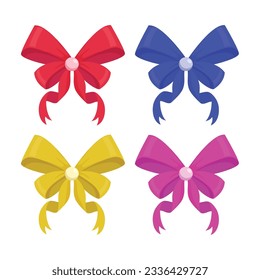 Vector colorful bows collection in white background