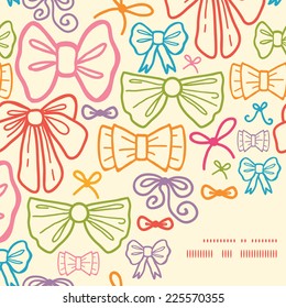 Vector colorful bows frame corner pattern background