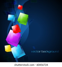 vector colorful box on blue background