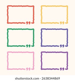 Vector Colorful Box Quotation Text Space Template