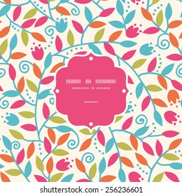 Vector colorful branches frame seamless pattern background