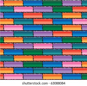 vector colorful brick wall