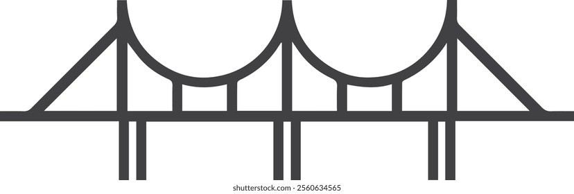 vector colorful bridge crossing drawing