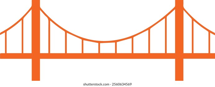 vector colorful bridge crossing drawing