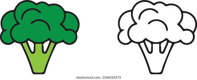 vector colorful broccoli, vegetable design