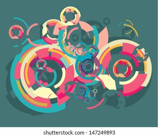 Vector Colorful Broken Circle Pattern