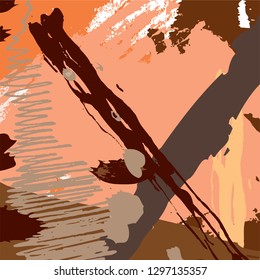 vector colorful brown paint brush and strokes, splash for poster, brochures, flyers, banner, wallpaper, poster. freehand composition . modern nice strokes pattern