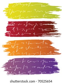 Vector colorful brush banners with text