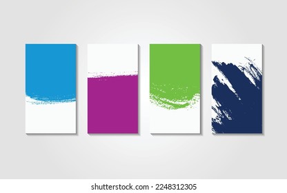 vector colorful brush set simple design