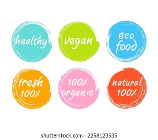 vector colorful brush strokes circles with text