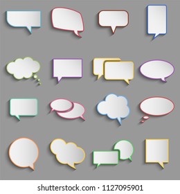 Vector colorful bubble speech icons set