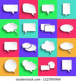 Vector colorful bubble speech icons set