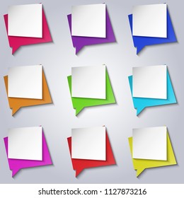 Vector colorful bubble speech icons set.