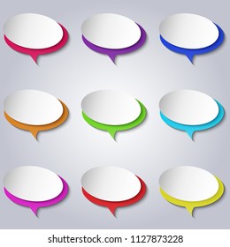 Vector colorful bubble speech icons set.