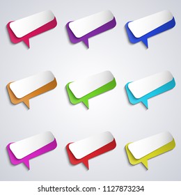Vector colorful bubble speech icons set.
