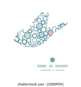 Vector colorful bubbles bird silhouette pattern frame