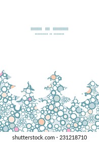 Vector colorful bubbles Christmas tree silhouette pattern frame card template