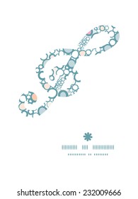 Vector colorful bubbles g_clef musical silhouette pattern frame