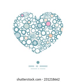 Vector colorful bubbles heart silhouette pattern frame
