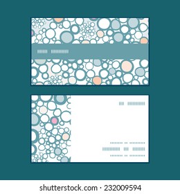 Vector colorful bubbles horizontal stripe frame pattern business cards set