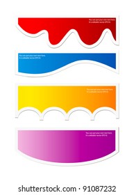 Vector colorful bubbles or labels for speech isolaton over white background