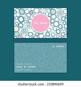 Vector colorful bubbles vertical round frame pattern business cards set