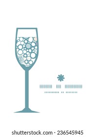 Vector colorful bubbles wine glass silhouette pattern frame