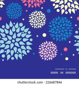 Vector colorful bursts horizontal frame seamless pattern background