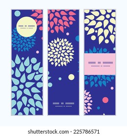 Vector colorful bursts vertical banners set pattern background