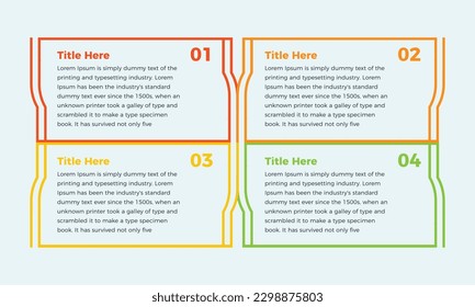 Vector colorful business 4 steps infographic elements design. Modern simple infographic design template. business infographic design