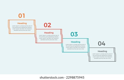 Vector colorful business 4 steps infographic elements design. Modern simple infographic design template. business infographic design