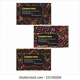 Vector colorful business card set templates with abstract background 