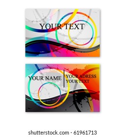 Vector colorful business card set