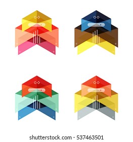 Plantilla de infografía de negocios o diseño de banner web coloridos vectores. Forma de flecha