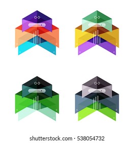 Vector colorful business infographic template or web banner layout. Arrow shape