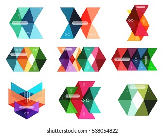 Vector colorful business infographic template or web banner layout. Arrow shape