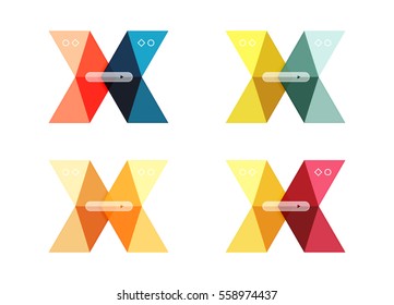 Vector colorful business infographic template or web banner layout. Arrow shape