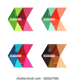 Vector colorful business infographic template or web banner layout. Arrow shape