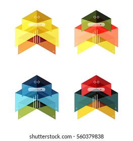 Vector colorful business infographic template or web banner layout. Arrow shape