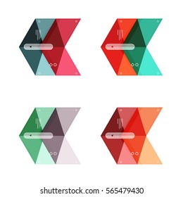 Vector colorful business infographic template or web banner layout. Arrow shape