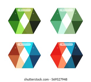 Vector colorful business infographic template or web banner layout. Arrow shape