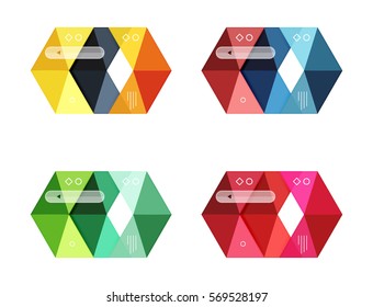 Vector colorful business infographic template or web banner layout. Arrow shape