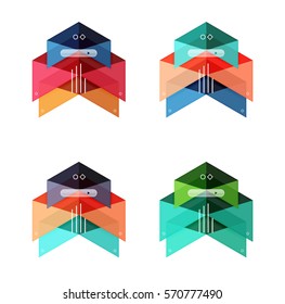 Vector colorful business infographic template or web banner layout. Arrow shape