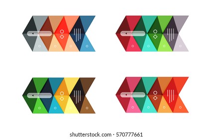 Vector colorful business infographic template or web banner layout. Arrow shape