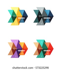 Vector colorful business infographic template or web banner layout. Arrow shape