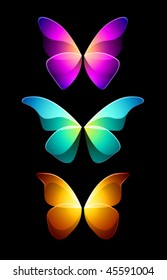 Vector colorful butterflies