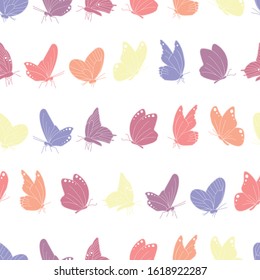 Vector colorful butterflies seamless pattern background